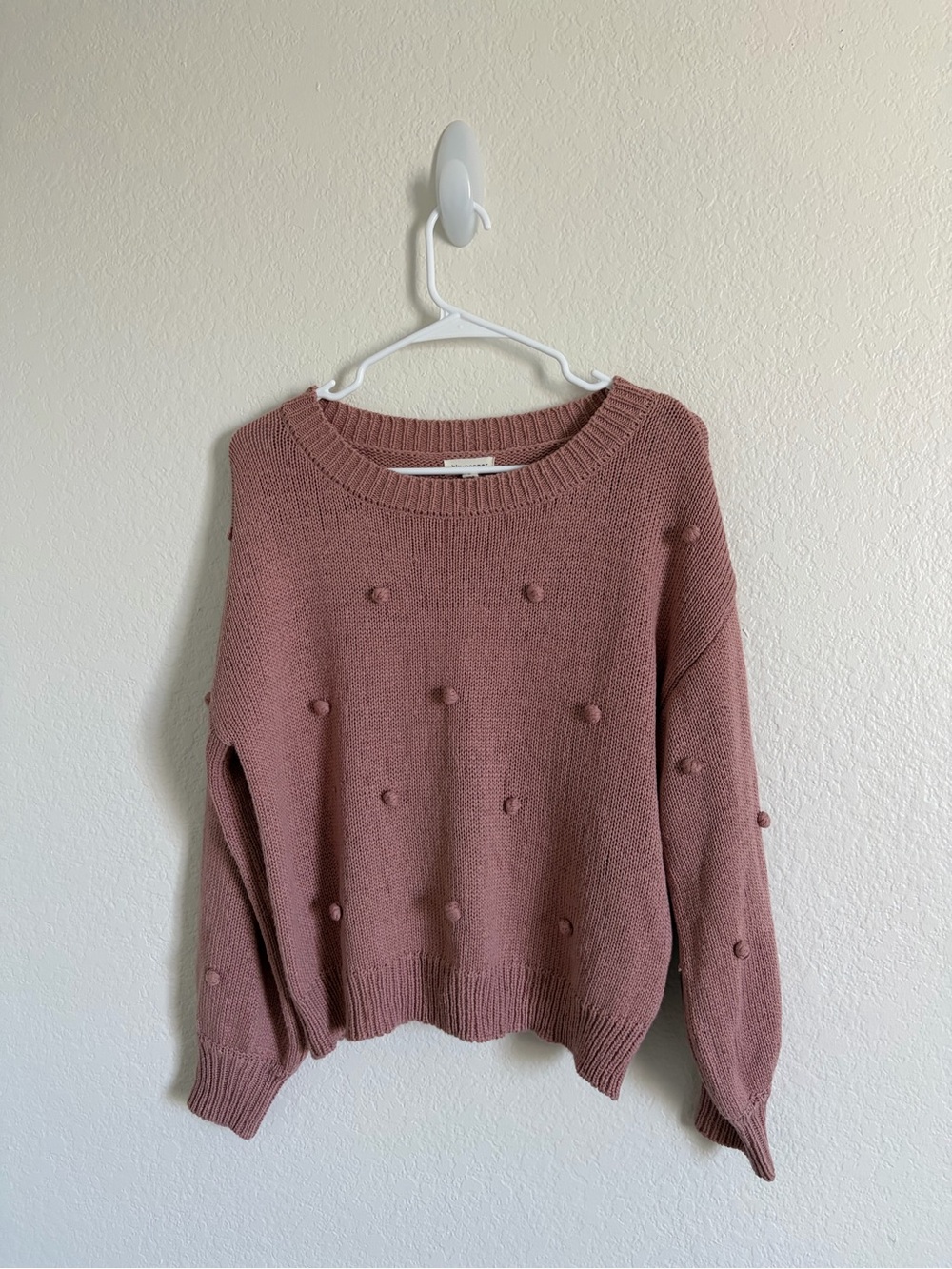 Blu Pepper Pom-Pom Crewneck Sweater - Dusty Rose